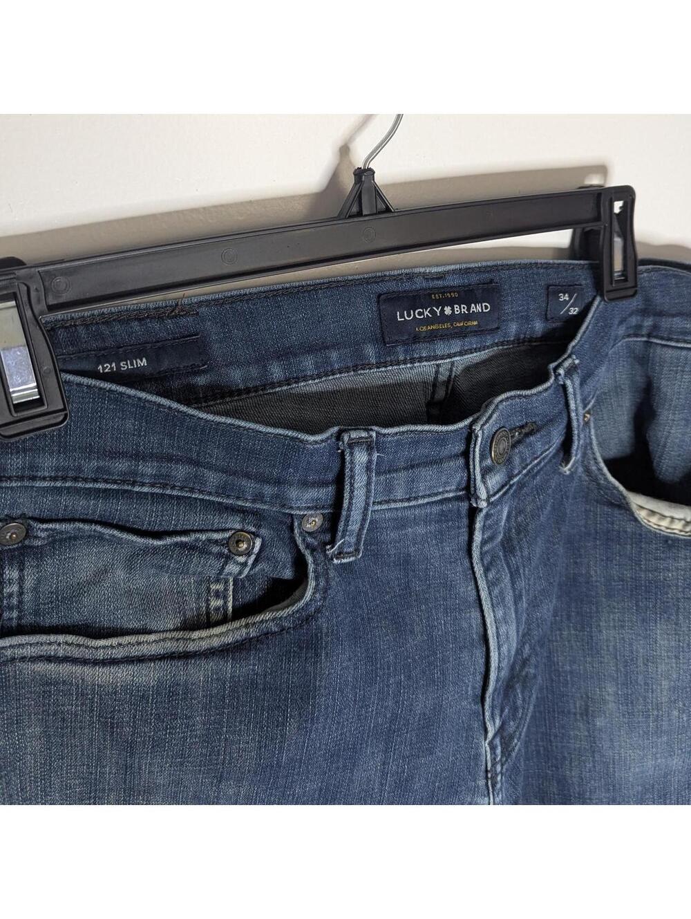 Lucky Brand 121 Slim Men's Jeans 34x32 Medium Wash Blue Denim